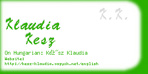 klaudia kesz business card